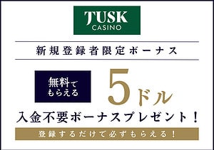 タスクカジノ オンラインカジノ スポーツベット TuskCasino 入金不要ボーナス